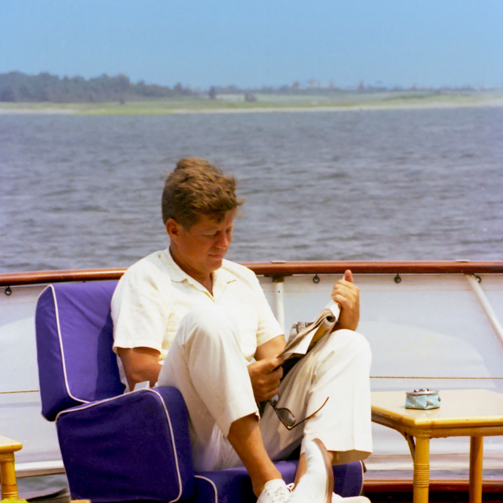 Photo of JFK on the Honey Fitz